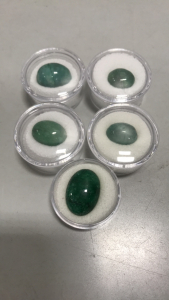 (5) Oval Cabochon Brazilian Emerald Polished