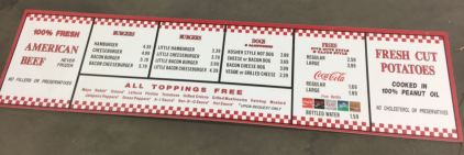 Menu From Five Guys