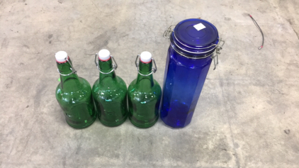 (4) Glass Bottles