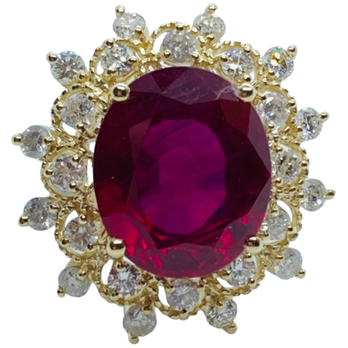 $6,880 Value, 14K Gold Ruby & Diamond Ring