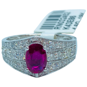 $11,630 Value, 18K Gold GIA Ruby & Diamond Ring
