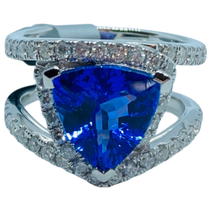 $12,770 Value, 18K Gold Tanzanite & Diamond Ring