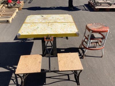 Foldable Picnic table and step ladder