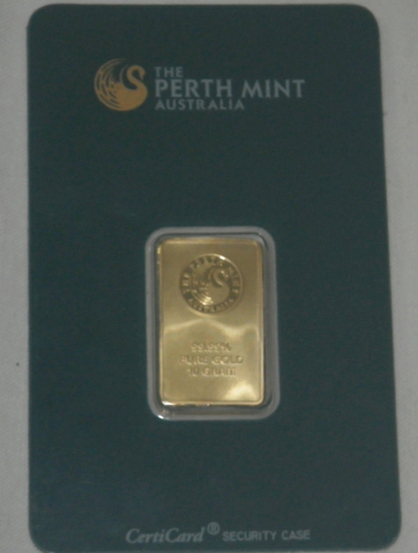Perth Mint 10 Gram Gold Bar in Assay Card