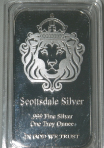 PLATED Scottsdale Silver 1 Ounce Bar