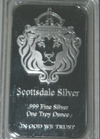 PLATED Scottsdale Silver 1 Ounce Bar