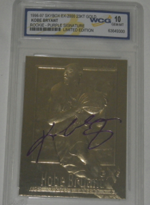 Signed Kobe 23K Gold Card Numbered