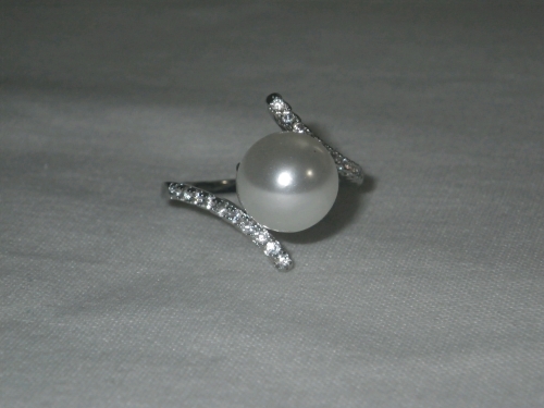 925 Silver Bypass Setting with Pearl Size 6