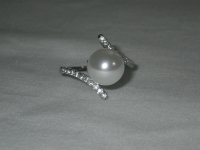 925 Silver Bypass Setting with Pearl Size 6