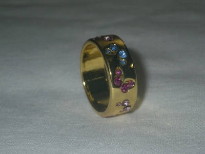 Yellow Gold Over 925 Butterfly Ring Size 6.5