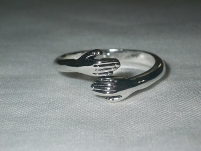 Helping Hands Ring Adjustable Size Marked 925