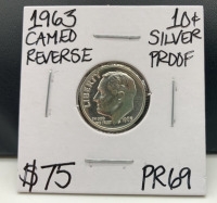 1963 PR69 Cameo Reverse Gem Proof Dime