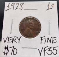 1928 VF35 Very Fine Wheat Penny