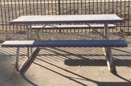 Purple Metal Picnic Table