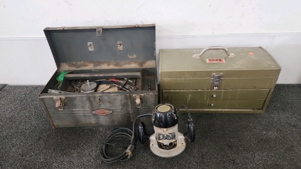 Vintage Craftsman Tool Chest W/Hardware, Router, & More