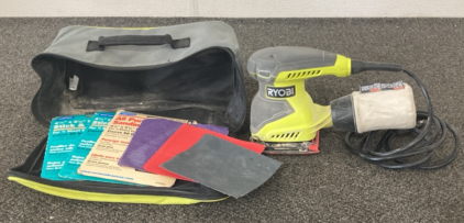 Ryobi Palm Sander With Carry Bag And Sand Paper