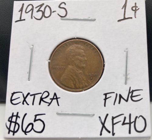 1930-S XF40 Extra Fine Wheat Penny