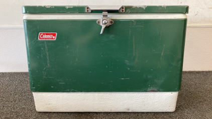 Vintage Coleman Metal And Plastic Cooler