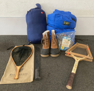 Assortment of Camping Supplies and Gear