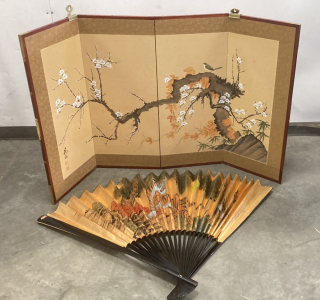 Large Fan with Tiger, Large Folding Print
