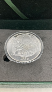 2005 Panda 10 Yuan Stamped 1oz .999 Silver Coin