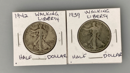 1942/ 1939 Walking Liberty Half Dollars