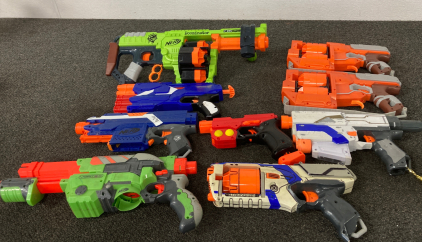 (9) Nerf Guns