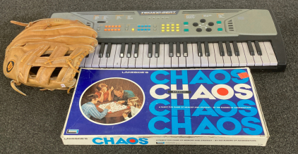 Techno-Beat Piano, Baseball Glove, Chaos Board Game