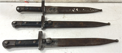 (3) M38 Mauser Bayonets with Scabbards