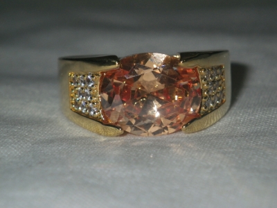 Morganite Stone in 18K GF Ring size 8.5