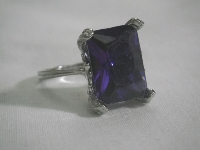 Large Amethyst Stone in a Size 8.5 Ring