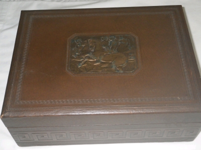 Vintage Jewelry Box with Jewelry and Watch