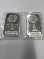 (2) One Troy Oz Fine Silver Bars