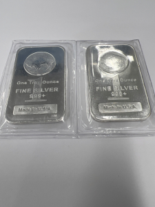 (2) One Troy Oz Fine Silver Bars