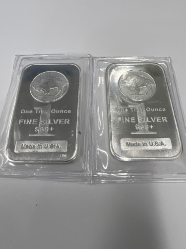 (2) One Troy Oz Fine Silver Bars