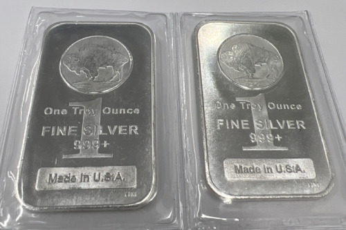 (2) One Troy Oz Fine Silver Bars