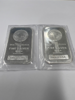 (2) One Troy Oz Fine Silver Bars