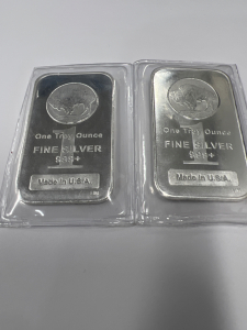 (2) One Troy Oz Fine Silver Bars