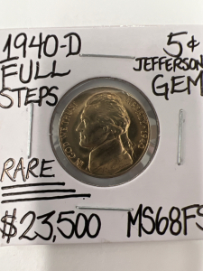 1940-D MS68FS RARE FULL STEPS GEM NICKEL