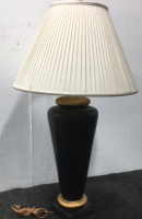 Black and gold side table lamp