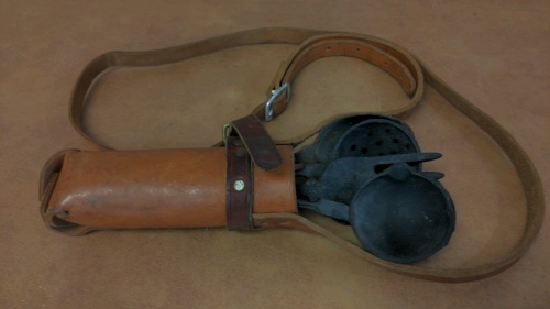 8" Cast Iron Cooking Utensils w/Leather Pouch