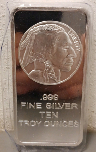 Ten Troy Ounce .999 Fine Silver Bar