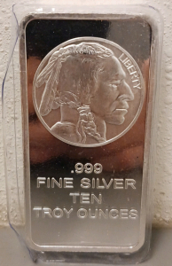 Ten Troy Ounce .999 Fine Silver Bar