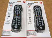 (2) New GE 6-device Universal Remotes