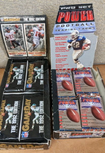(1) Box of Unopened Football Card Packs, (1) Box of Opened Packs