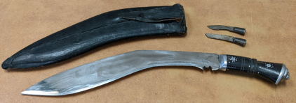 Vintage Machete w/Sheath & (2) Mini Knives