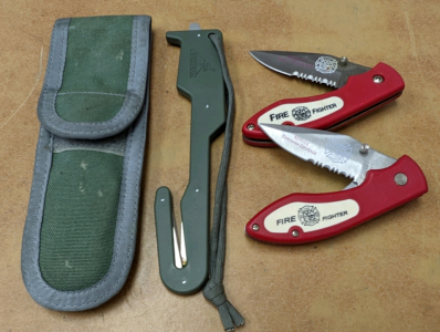 Firefighter Pocket Knives, Gerber Belt Cutter/Window Breaker w/Extra Blades