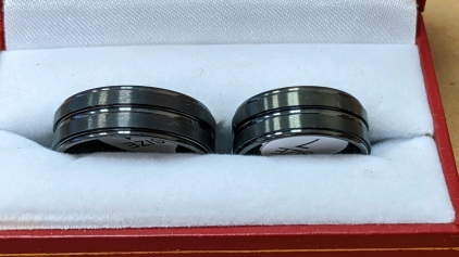 Black Cobalt Men's & Women's Wedding Bands, Sz 11 & 7