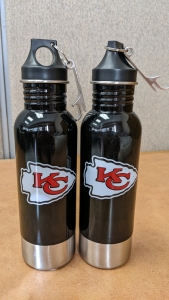 (2) New KC Metal Drink Bottles, Bottle Openers, Nail Clipper Key Fob