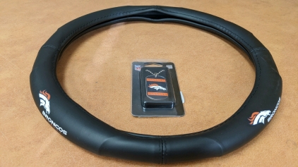 New Denver Broncos Steering Wheel Cover & Neck Tag